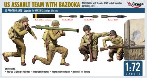 US-Sturmtrupp mit Panzerfaust M1A1 Raketenwerfer Normandie, 1944 in 1:72