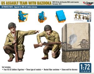 US-Sturmtrupp mit Panzerfaust M1A1 Raketenwerfer Normandie, 1944 in 1:72