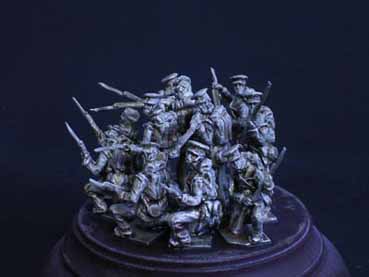 Preview: Hannoveraner Infanterie mit Landwehrmütze im Karree,1815 (1:72)