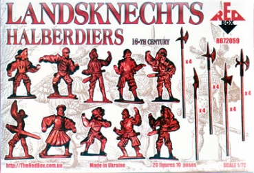 Landsknecht Hellebardiere, 16. Jahrhundert, 1:72