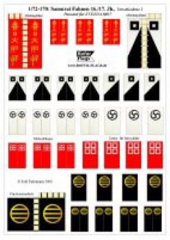 Samurai infantry Flags and Shieldaufkleber 16 - 17 Jh, different (2)