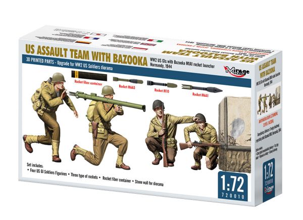 US-Sturmtrupp mit Panzerfaust M1A1 Raketenwerfer Normandie, 1944 in 1:72