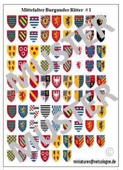 Shields Burgundian Knights 01, 1:72