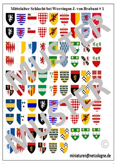 Shields Battle of Worringen, Brabant 01