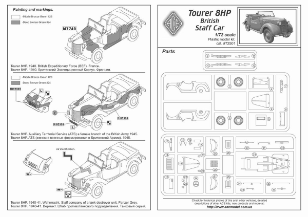 "Tourer" British Staff Car 8hp, 1:72