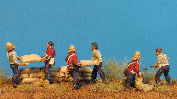 British Infantry - building barricade, Rorke's Drift, Zulu War, 1:72