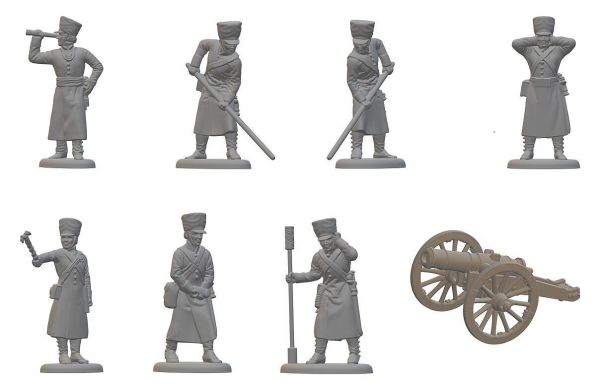 Russische Fußartillerie, 1808, napoleonische Epoche,1:72