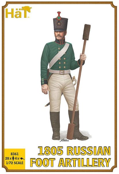 Russische Fußartillerie, 1805, napoleonische Epoche,1:72