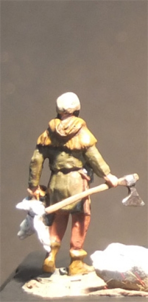 Mittelalterlicher Soldat, mit Gans, 10.-13. Jahrhundert, 1:72