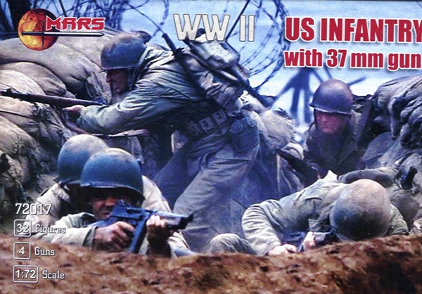 US-Infanterie mit 37mm PAK,  2. Weltkrieg 1:72