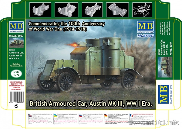 Austin Mk.III British armoured car 1914-18, 1:72