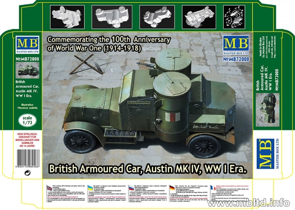 Austin Mk.IV British armoured car 1914-18, 1:72