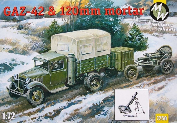 LKW GAZ-42 mit 120mm Mörser, 1:72