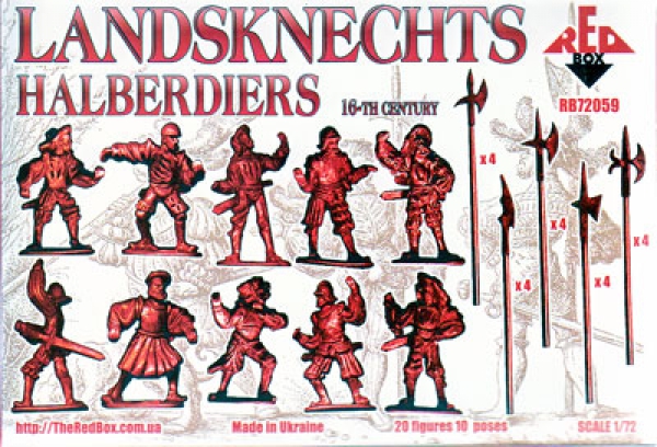 Landsknecht Hellebardiere, 16. Jahrhundert, 1:72