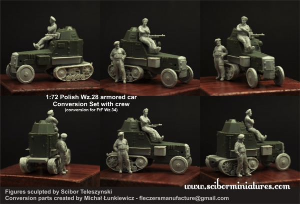 WZ.28 (polnischer Panzerwagen 2.Weltkrieg) Umbausatz mit Besatzung, 1:72