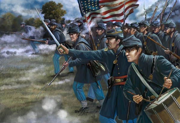 Unions Infanterie, angreifend, Amerikanischer Bürgerkrieg, 1851-1856 1:72