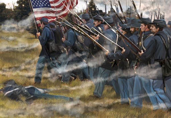 Union infantry charging, Set 2, 1:72