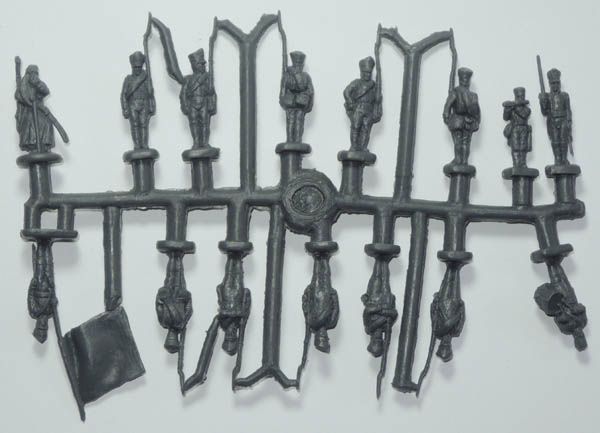 Preussische Infanterie, angetreten, Waffe geschultert, 1:72