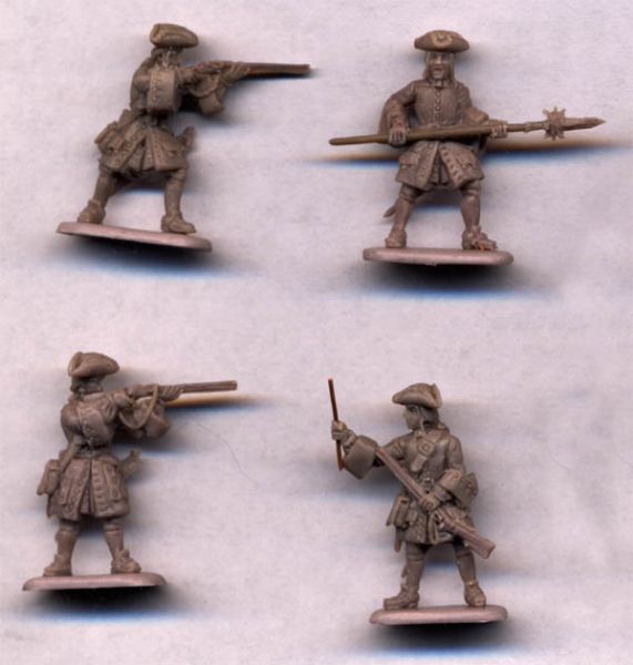 Französische Musketiere, feuernd, 1701-1714, 1:72