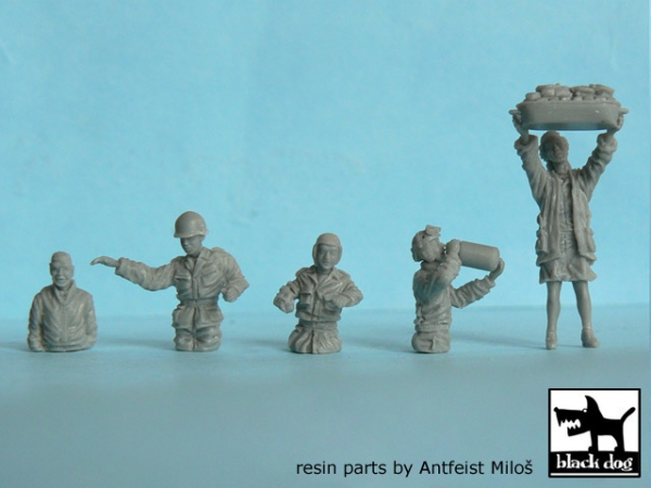 US Panzerbesatzung und Zivilist, 1:72