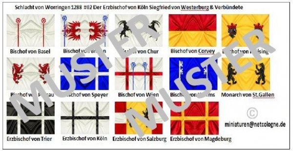 Schlacht bei Worringen 1288 02,Erzbischof von Köln und Verbündete, 1:72