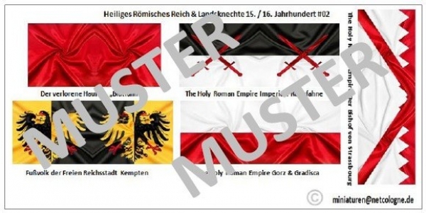 Fahnen Heiliges Römisches Reich / Landsknechte 15./16. Jh. 02, 1:72
