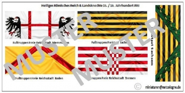 Fahnen Heiliges Römisches Reich / Landsknechte 15./16. Jh. 03, 1:72