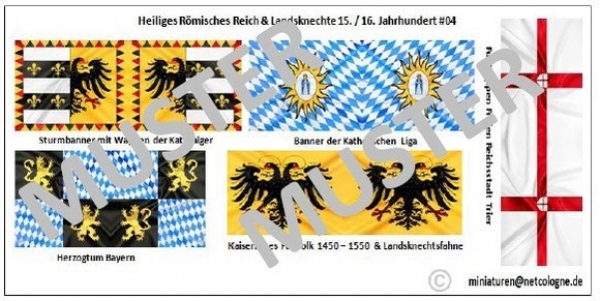 Fahnen Heiliges Römisches Reich / Landsknechte 15./16. Jh. 04, 1:72