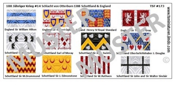 100 years War 13, Battle of Otterburn, English and Scottish Knights, 1:72