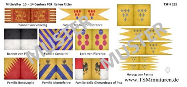 Italien 13. - 14. Jahrhundert, Fahnen #09, 1:72
