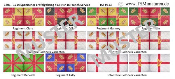 Frankreich, Irische Regimenter, Spanischer Erbfolgekrieg 1701-1714 13, Fahnen 1:72
