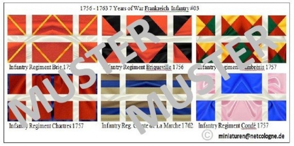 Frankreich,7jähriger Krieg 1756-63 03, Fahnen 1:72