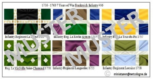 Frankreich,7jähriger Krieg 1756-63 06, Fahnen 1:72