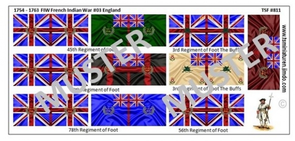 1754 - 1763 French Indian War 03 England, Fahnen 1:72