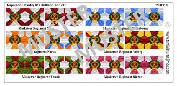 Rußland Infanterie / Napoleonische Epoche 19, Fahnen 1:72