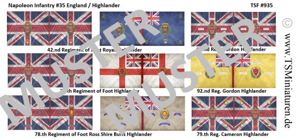 Napoleonische Infanterie 35, England, Highlander, Fahnen 1:72