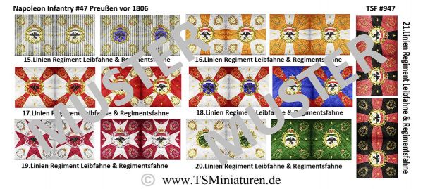 Preussische Infanterie vor 1806 / Napoleonische Infanterie 47, Fahnen 1:72