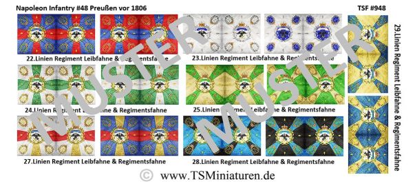 Preussische Infanterie vor 1806 / Napoleonische Infanterie 48, Fahnen 1:72