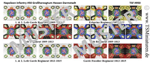 Hessen-Darmstadt / Napoleonische Infanterie 50, Fahnen 1:72