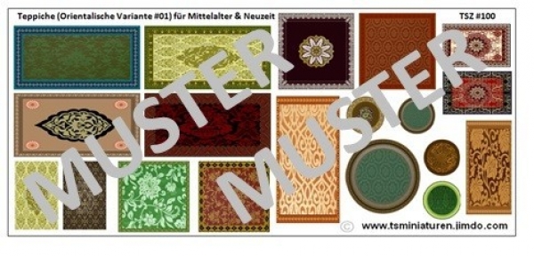Teppiche (Orientalische Variante 1) für Mittelalter und Neuzeit, 1:72