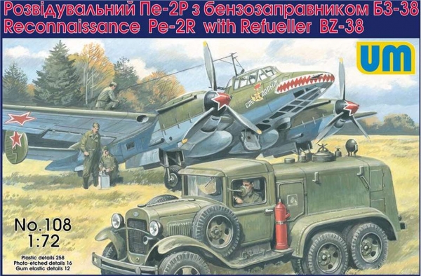Aufklärer Pe-2R mit Tankwagen BZ-38, 1:72