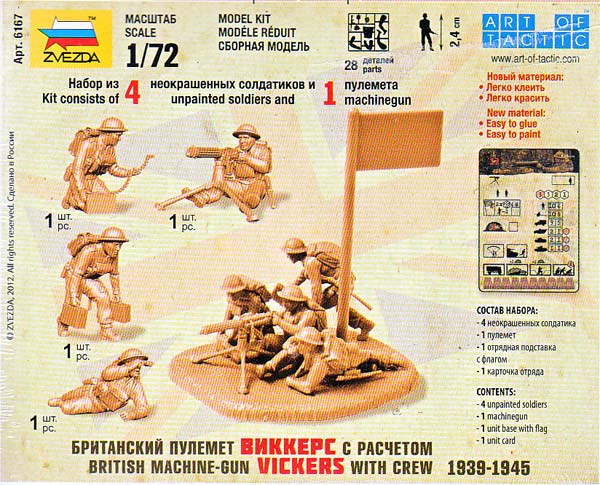 Britisches Vickers Maschinengewehr mit Bedienung '39-'45, 1:72
